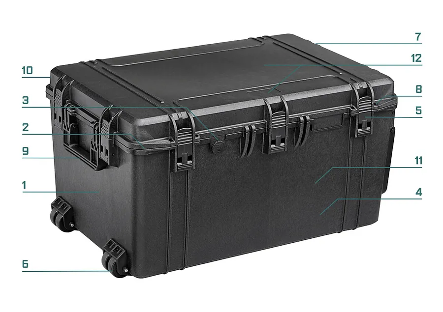 RoseCase ProSecure RCPS 480 L numbered feature diagram