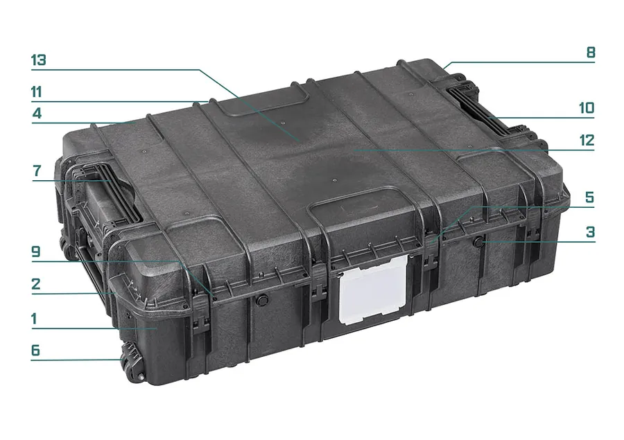 RoseCase ProSecure RCPS 680/1 numbered feature diagram