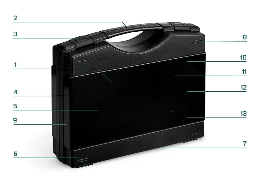 RoseCase ProTec RCPT 222 M numbered feature diagram
